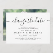 Eenvoudig elegant manuscript verandert de datumuit kaart (Voorkant / Achterkant)