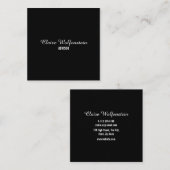 Eenvoudig Elegant Manuscript zwart-wit Vierkante Visitekaartje (Voorkant / Achterkant)