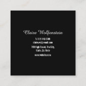 Eenvoudig Elegant Manuscript zwart-wit Vierkante Visitekaartje (Achterkant)