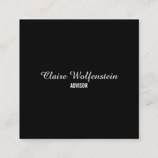 Eenvoudig Elegant Manuscript zwart-wit Vierkante Visitekaartje