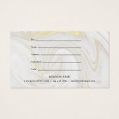 Eenvoudig Elegant Marble Gift Certificate Visitekaartje (Achterkant)