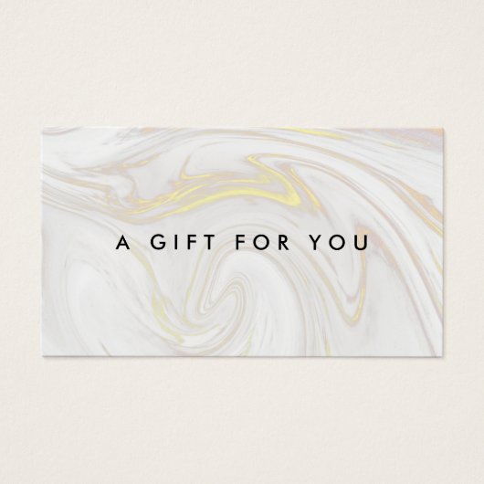 Eenvoudig Elegant Marble Gift Certificate Visitekaartje (Voorkant)