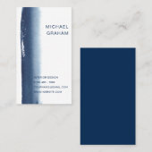 Eenvoudig Elegant Marine Blauw Modern Visitekaartje (Voorkant / Achterkant)