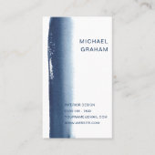 Eenvoudig Elegant Marine Blauw Modern Visitekaartje (Voorkant)