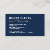 Eenvoudig Elegant Marine Blauw Professioneel Monog Visitekaartje (Achterkant)