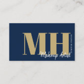 Eenvoudig Elegant Marine Blauw Professioneel Monog Visitekaartje (Voorkant)