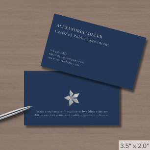 Eenvoudig Elegant Marineblauw Visitekaartje