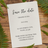 Eenvoudig Elegant Markeer Uw Kalender Sla de Datum Kaart