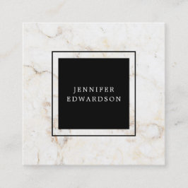 Eenvoudig elegant marmerbaar zwart lijst professio vierkante visitekaartje