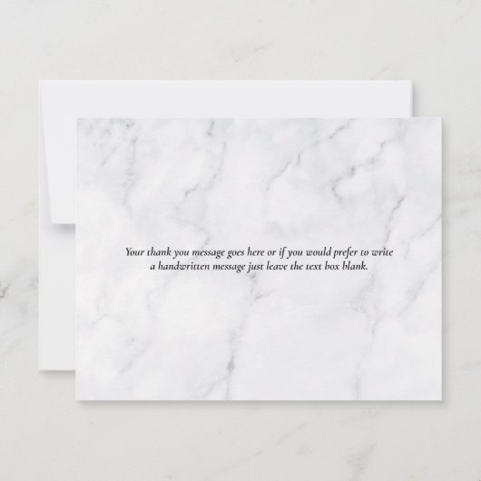 Eenvoudig Elegant Marmeren Script Goud Hart Bedankkaart (Achterkant)