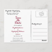 Eenvoudig Elegant Marsala White Wedding Save the D Briefkaart (Achterkant)