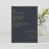 Eenvoudig elegant marvy blue gold minimalistische  kaart (Staand voorkant)