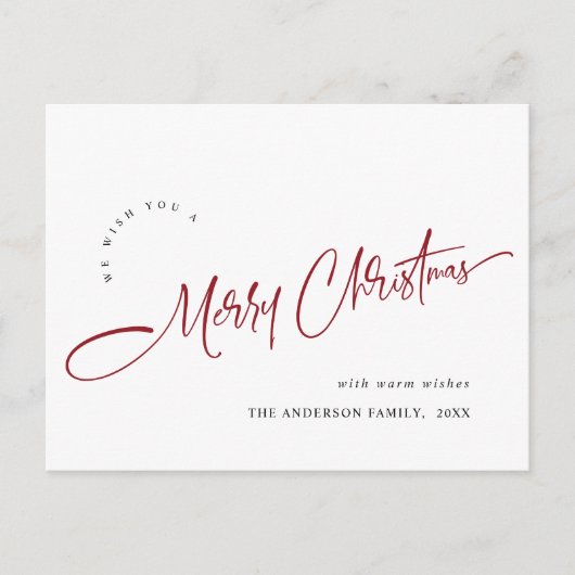 Eenvoudig Elegant Merry kerstcadeaudag Briefkaart (Voorkant)