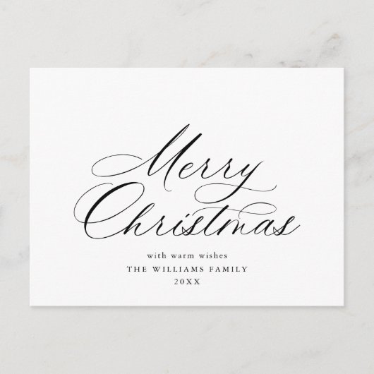 Eenvoudig Elegant Merry kerstcadeaudag Briefkaart (Voorkant)