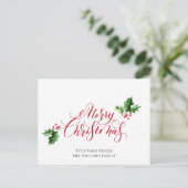 Eenvoudig Elegant Merry kerstcadeaudag Briefkaart (Staand voorkant)