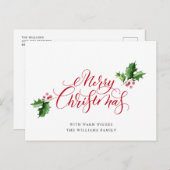 Eenvoudig Elegant Merry kerstcadeaudag Briefkaart (Voorkant / Achterkant)