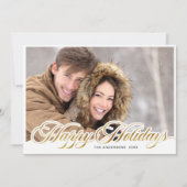 Eenvoudig Elegant Merry-kerstfoto-groet Feestdagenkaart (Voorkant)