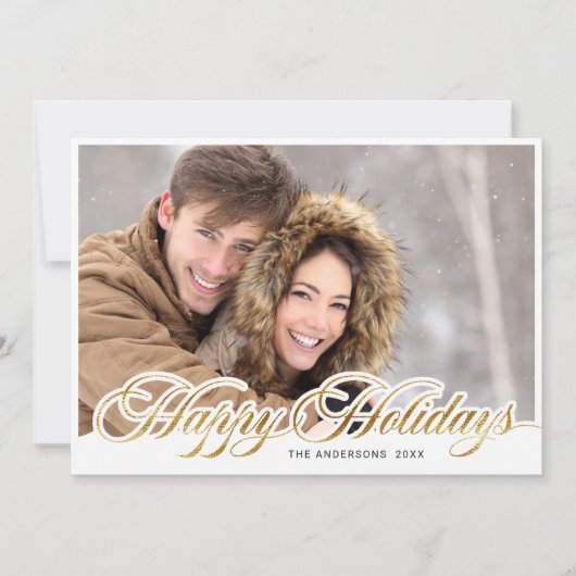 Eenvoudig Elegant Merry-kerstfoto-groet Feestdagenkaart (Voorkant)