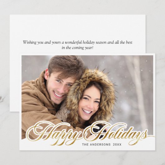 Eenvoudig Elegant Merry-kerstfoto-groet Feestdagenkaart (Voorkant / Achterkant)