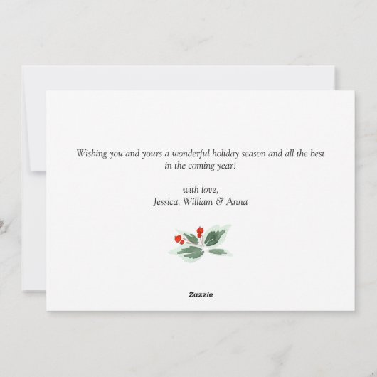 Eenvoudig Elegant Merry-kerstfoto-groet Feestdagenkaart (Achterkant)