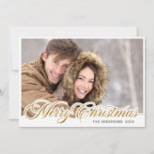 Eenvoudig Elegant Merry Kerstmis 4 PHOTO Greep Feestdagenkaart (Voorkant)