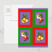 Eenvoudig Elegant Merry Kerstmis met Bell Holly Feestdagenkaart (Voorkant / Achterkant)