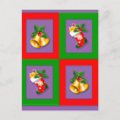 Eenvoudig Elegant Merry Kerstmis met Bell Holly Feestdagenkaart (Voorkant)