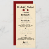 Eenvoudig elegant met de hand getekend grillig roo menu (Voorkant / Achterkant)