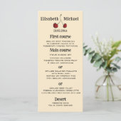 Eenvoudig elegant met de hand getekend grillig roo menu (Staand voorkant)