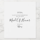 Eenvoudig elegant met een eervol voorstel wijn etiket (Enkel label)