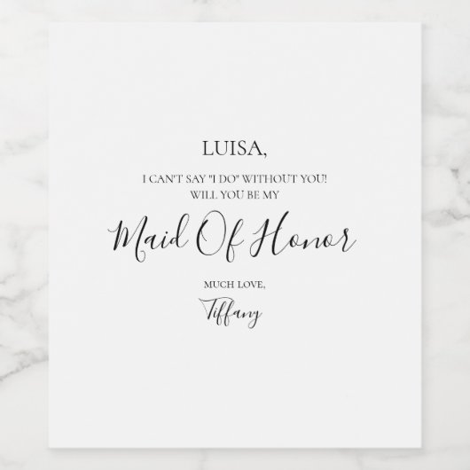 Eenvoudig elegant met een eervol voorstel wijn etiket (Enkel label)