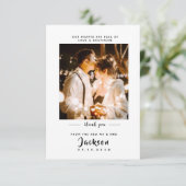 Eenvoudig elegant met foto Weddenschap Hartelijk d Bedankkaart (Staand voorkant)