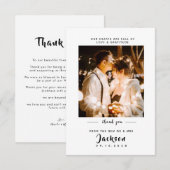 Eenvoudig elegant met foto Weddenschap Hartelijk d Bedankkaart (Voorkant / Achterkant)