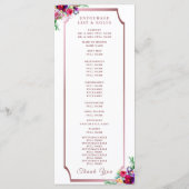 Eenvoudig elegant metalen koraal |Modern huwelijk Programmakaart (Achterkant)