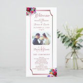 Eenvoudig elegant metalen koraal |Modern huwelijk Programmakaart (Staand voorkant)