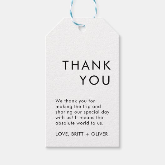 Eenvoudig Elegant Minimaal Bruiloft Favor Label Cadeaulabel (Voorkant)