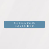 Eenvoudig Elegant Minimaal Dusky Blauw Kaars Label (Design 1)