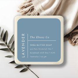 Eenvoudig Elegant Minimaal Dusky Blauw Zeep Label