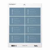 Eenvoudig Elegant Minimaal Dusky Blauw Zeep Label (Full Sheet)