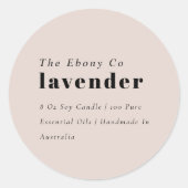 Eenvoudig Elegant Minimaal Dusky Blush kaars Label (Voorkant)