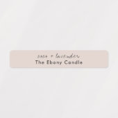 Eenvoudig Elegant Minimaal Dusky Blush kaars Label (Design 1)