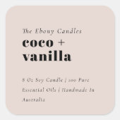 Eenvoudig Elegant Minimaal Dusky Blush kaars Label (Voorkant)