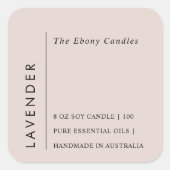 Eenvoudig Elegant Minimaal Dusky Blush kaars Label (Voorkant)