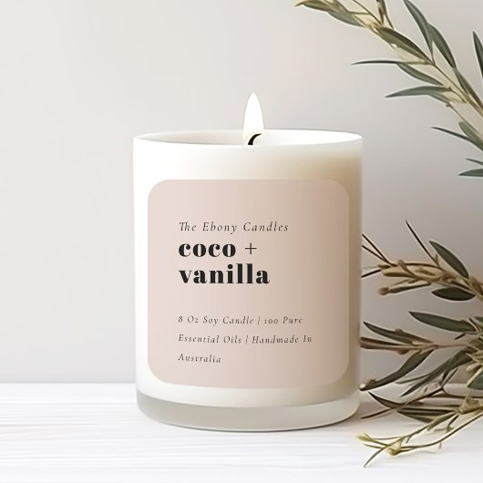 Eenvoudig Elegant Minimaal Dusky Blush kaars Label