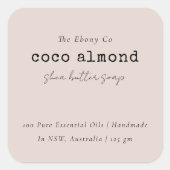 Eenvoudig Elegant Minimaal Dusky Blush Zeep Label (Voorkant)