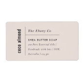 Eenvoudig Elegant Minimaal Dusky Blush Zeep Label (Voorkant)