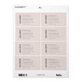 Eenvoudig Elegant Minimaal Dusky Blush Zeep Label (Full Sheet)