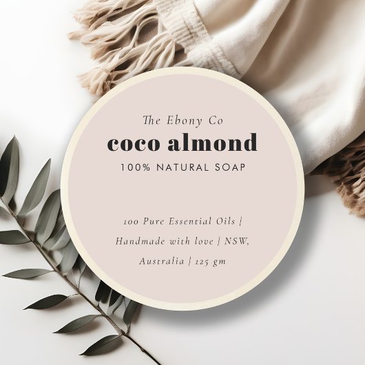 Eenvoudig Elegant Minimaal Dusky Blush Zeep Label