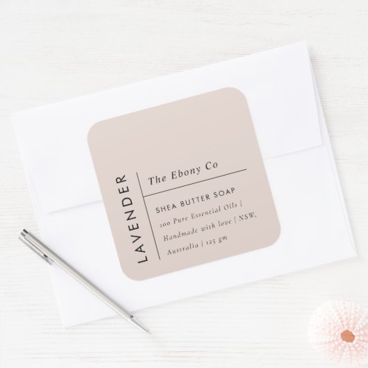 Eenvoudig Elegant Minimaal Dusky Blush Zeep Label (Envelop)