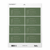 Eenvoudig Elegant Minimaal Dusky Groen Zeep Label (Full Sheet)